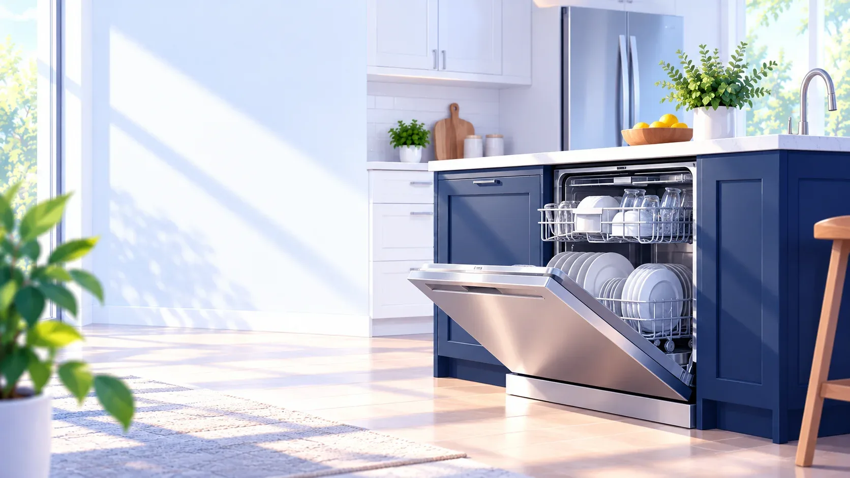 Built-in dishwasher in a bright Barrie, Ontario kitchen