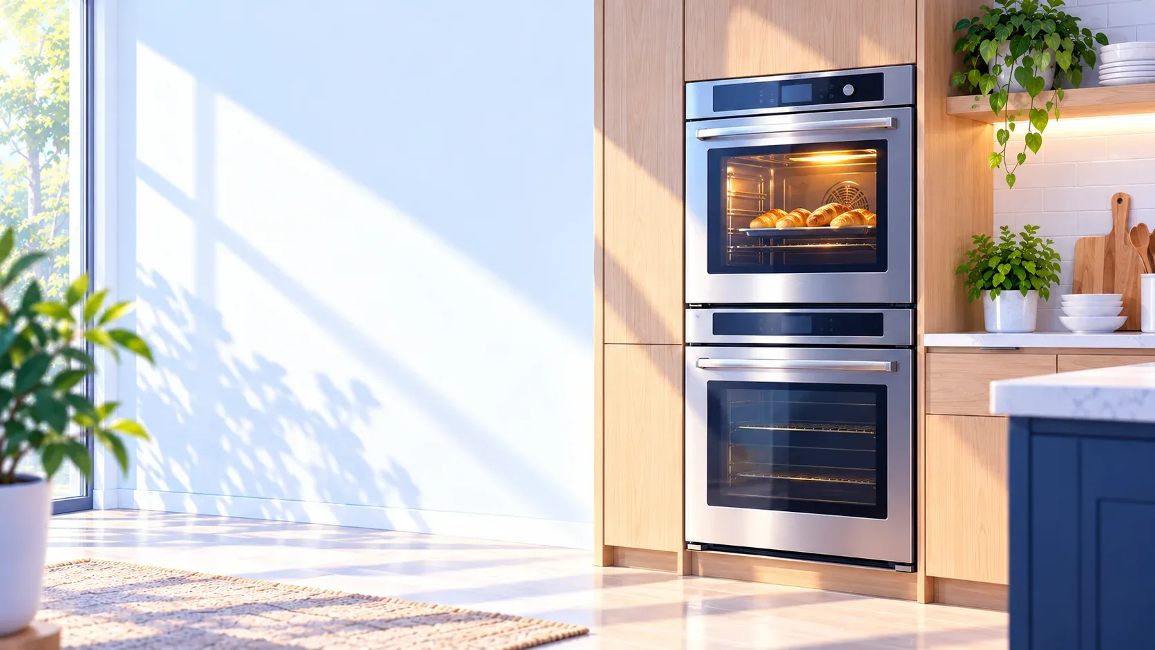 Built-in wall oven in a bright Barrie, Ontario kitchen