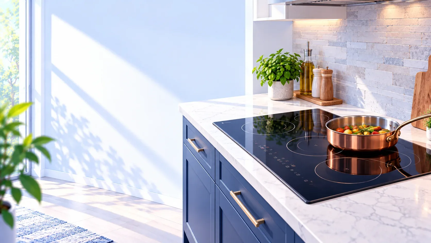 Modern cooktop in a bright Barrie, Ontario kitchen